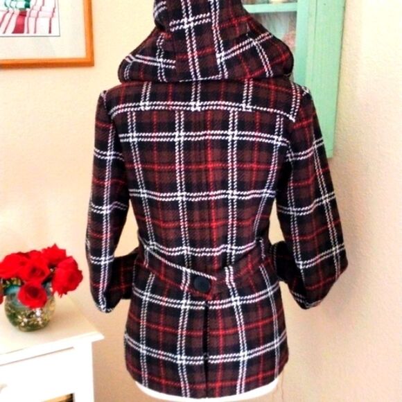 Ci Sono Hooded Plaid Jacket - Picture 5 of 14